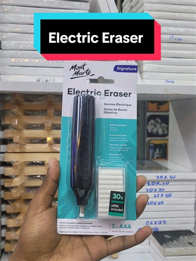 An electric eraser is a battery powered tool designed for clean, precise erasing in drawing and sketching. It helps artists remove small details, create highlights and make accurate corrections with less effort than a regular eraser, making it especially useful for detailed artwork. visit us at; 📍 Gaberone Plaza, 1st floor room F10 Next to Comfort 5 Hotel, Gaberone Street Nairobi CBD. Kenya. Next to NAIROBI TEXTILES Contact us: 0705915877/ 0726493597 #sayaricrafters #affordable #quality #electr