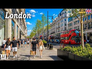 London Spring Sunny Day Walking Tour ☀️ Walking Lively Streets of London Full of Tourists | True 4K