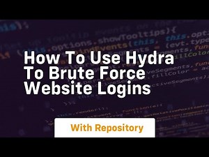 How to use hydra to brute force website logins
