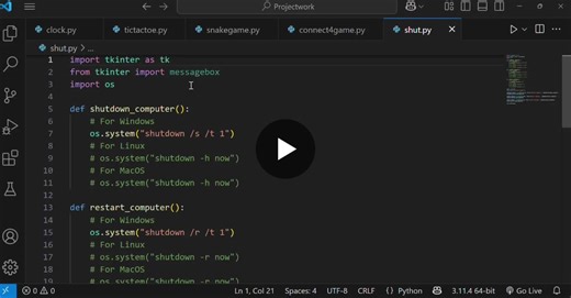 #python #gui #tkinter #internshipproject #internpe #shutdownapp… | Mittireddy Anusha