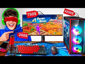 I Bought An ENTIRE Gaming Setup While BLINDFOLDED... (Fortnite)