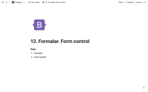 Bootstrap 12. Formalar. Form control