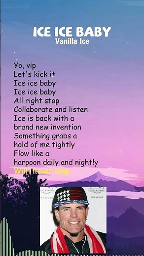 Vanilla Ice - Ice Ice Baby (Lyrics) #shorts