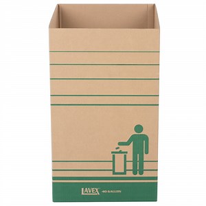 Lavex 40 Gallon Kraft Corrugated Cardboard Trash and Recycling Container - 10/Bundle