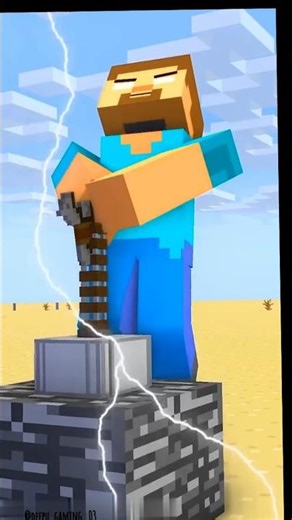 Minecraft with Thor's Hammer Challenge Animation #trendingshorts #mincraftmods #hammer