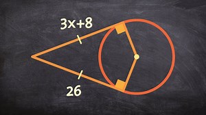 Given two tangent lines determine the measure of x