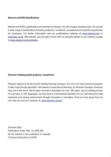 Edexcel GCSE Italian 2025 Paper 1h Mark Scheme Pdf