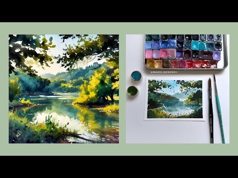 Mastering Atmospheric Perspective in Watercolor Art: A Relaxing Watercolor Landscape Process Video