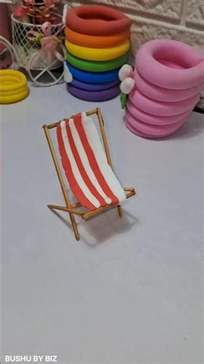 DIY Mini Beach Chair 🪑 | Clay Summer Craft Idea #Shorts