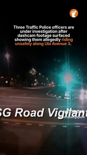 Three Traffic Police officers are under investigation after dashcam footage allegedly showed them riding unsafely along Ubi Avenue 3. #singapore #sgnews