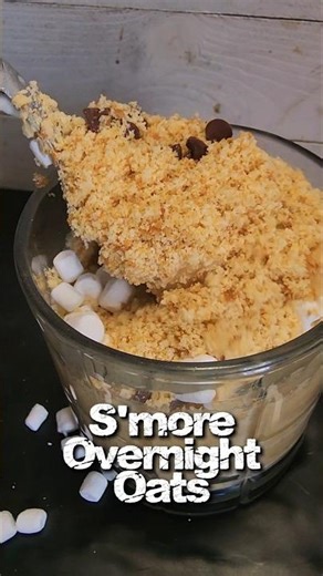 High Protein S'more Overnight Oats #food #healthy #recipe #diet #weightloss