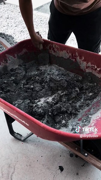 Mixing Stucco for the first time #stucco#diy#backyardmakeover#outdoorkitchen