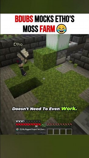 Bdubs mocks Etho's moss farm!?