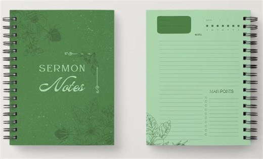Digital Sermon Notes Journal | Christian Church Notebook for Bible Study, Worship & Reflection - Etsy