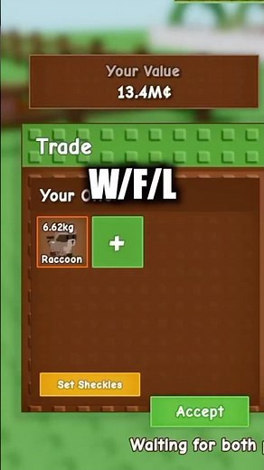 W/F/L grow a garden GOLDEN RACOON pet trades! 😳