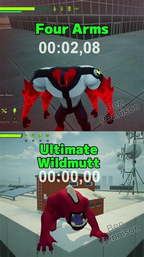 Four Arms VS Ultimate Wildmutt Falling Race 🏁 #ben10 #ben10game