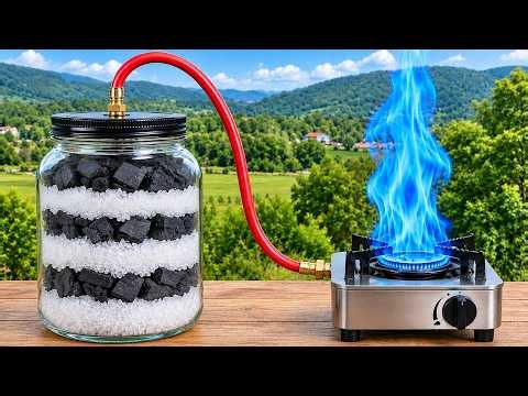 Mix salt with charcoal and you won’t need to buy gas cylinders anymore! Free energy at home 😱