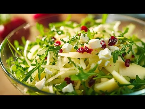 Leckerer Salat in 3 Min! Ich werde nie müde, den Salat zu essen! Kohlrabi Apfel Salat mit Öl