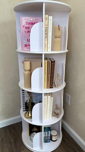 91K views · 4.5K reactions | Amazon Rotating Bookshelf  COMMENT “BOOK” to receive a DM. You can also find this in my bio 勺. This 4 tier bookshelf spins 360 to save space and makes every book easily visible. #amazonhome #homeidea #asmrorganizing #amazonorganization #stayorganized #bookshelf #bookorganization #stayorganized #founditonamazon | Elnaz Hamai Home Hacks | Facebook