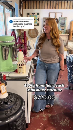 Replying to @Cristal Hill 70 years old and going strong - our 1950s Hamilton Beach Green Vintage Milkshake Machine 3 Motors includes metal mixing cups! Purchase online or in our store in Talking Rock, GA #BlackwaterStation #TalkingRock #Georgia #Ellijay #Jasper #NorthGeorgia #antiquestores #antiques #antiqueappliances #vintage #vintageappliance #milkshakes #milkshakemachines #milkshakemachine
