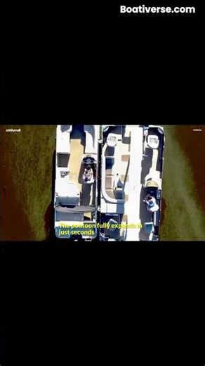 Pontoon Boat Expands from 8.5 to 17 Feet Wide on the Water #boativerse #boating