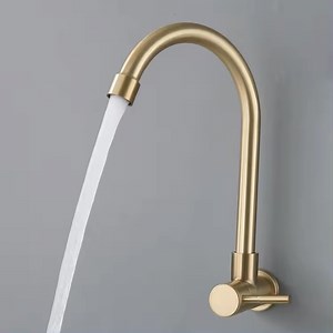 [Hot Item] Wall Mounted Brushed Kitchen Mixer Taps with Single Lever Rotatable Spout