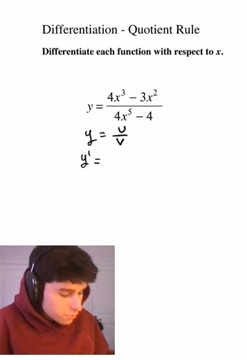 Calculus Math Quotient Rule Derivative Made Easy 🤝🙂‍↕️ #calculus #tutor #math #studytok #engineering