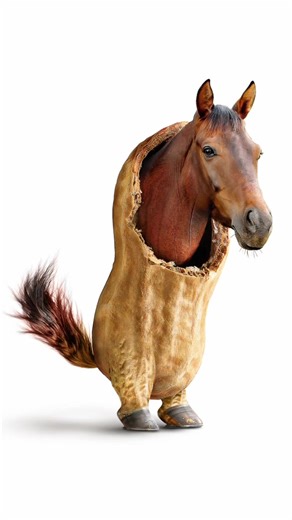 🇩🇪 Pferdnuss (🇬🇧Horsenut) In german the horse is a Pferd and the peanut is called Erdnuss. A Pferdnuss is a german pun based on a fusion of both words. Does this woek in english too? #horse #peanut #pferd #erdnuss #photoshoptricks