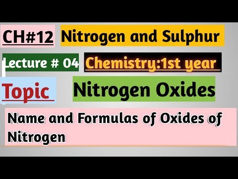 Names and Formulas of Oxides of Nitrogen | Chemistry Basics.