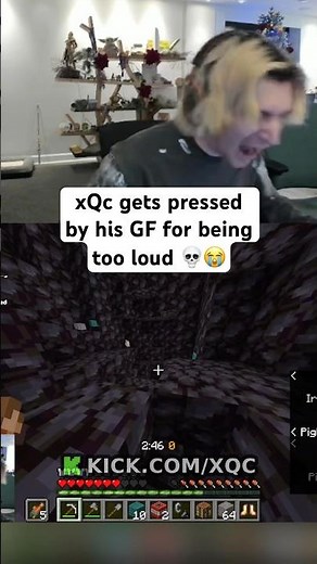 xQc PRESSED By His GF For Being TOO LOUD 😭 #xqc #rage #minecraft
