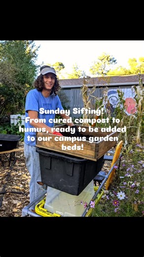 Jackson sifting this Sunday @ our Campus Composting station in the Village Kitchen Garden. From cured compost to humus, ready to be added to our campus garden beds! | Green Mountain Center for Sustainability at Prescott College