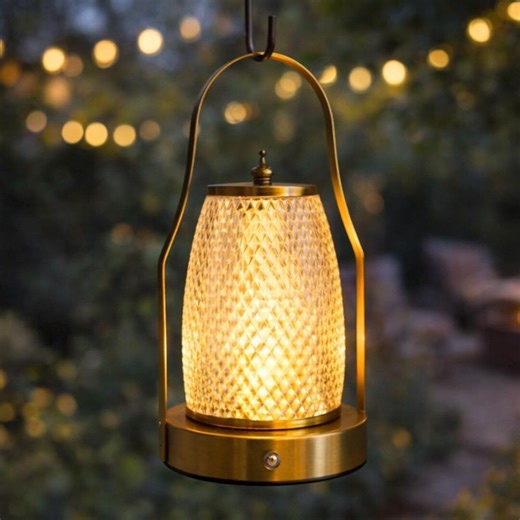 Gold LED Table Lantern Crystal Glass Lamp Battery Powered Decorative Modern Glam Vintage Decor Ambient Lighting Home Decor 3 Color 9'' - Etsy