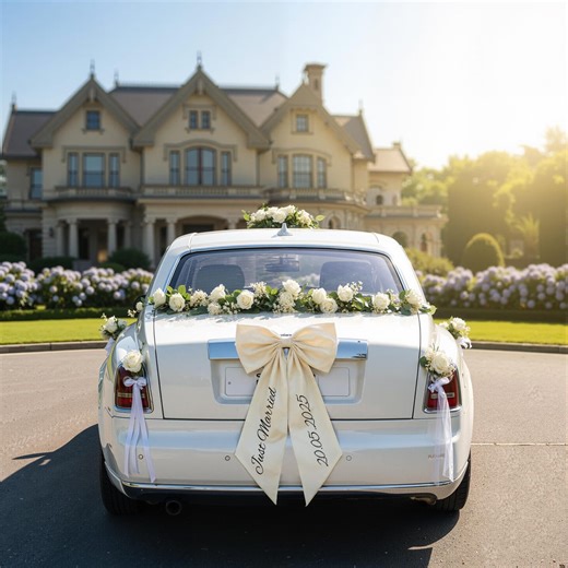 Just Married Car Bow, Personalized Wedding Car Decoration, Handmade Satin Bridal Car Bow, Custom Wedding Keepsake, Wedding Photo Prop - Etsy