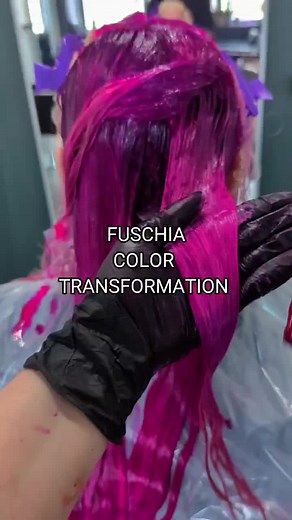 Fuchsia Hair Color Transformation: Music or No Music?