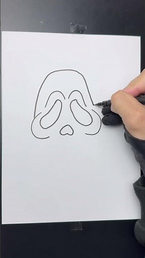 Drawing the sample step by step death mask
