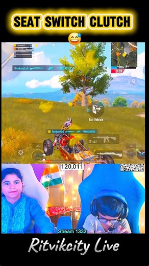 1HP Seat Switch Clutch💀 Teammates Got knock with Shotgun Enemies, Ritvik Rush by Buggy and 😅 #shorts