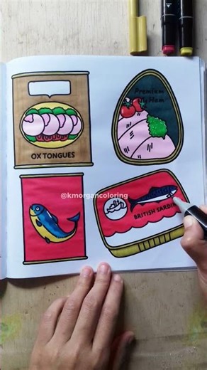 Canned Sardines Coloring Page 🐟 Cozy British Vintage Food Art #shorts