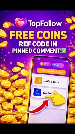 19 December top follow promocode | free 1000 coins | Topfollow Update