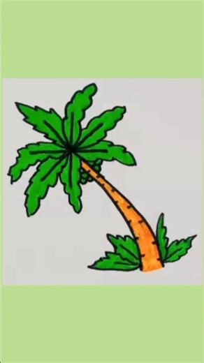 Coconut tree drawing #easy drawing #shorts