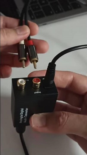 Plug Right & Left RCA to connect SPDIF Toslink optical converter to Apple MacBook USB type C #shorts