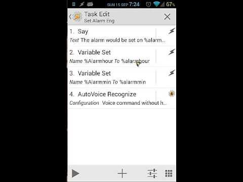 Tasker tutorial: Create alarmclock with Autovoice and chaincommands (confirmation)