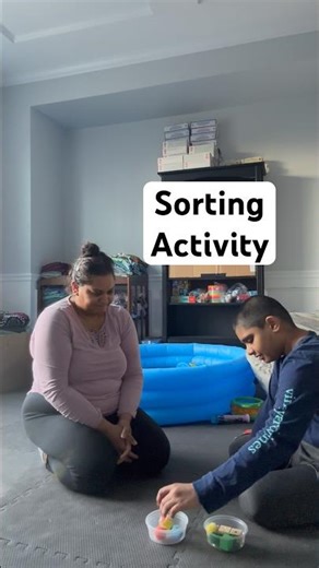 Non-Verbal Autistic Child having Success with Sorting Activity #autism #shorts