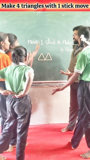 RaviRaj Master | Make 4 triangles with 1 stick move #education #student #teacher #maths #school #iq #india | Instagram
