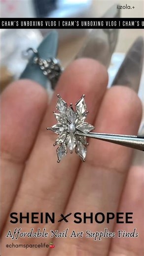 Snowflake Nail Charm ౨ৎ⋆｡˚⋆❄️ Shopee & SHEIN Nail Art Supplies Unboxing
