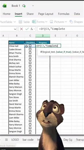 how to insert check box ☑️ in the excel #excel #ytshorts #viral