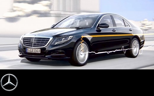 Mercedes-Benz 奔驰S级最新黑科技-Magic Body Control（魔力车身控制）悬挂演示，减速带演示 将震动降至最低