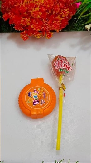 Zoozzy Bubble Gum Irange Candy + Red Rose Jelly Lollipop Popsicle #shorts #icecream #shortvideo