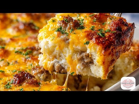 Loaded Breakfast Mashed Potato Casserole | Sausage & Cheese