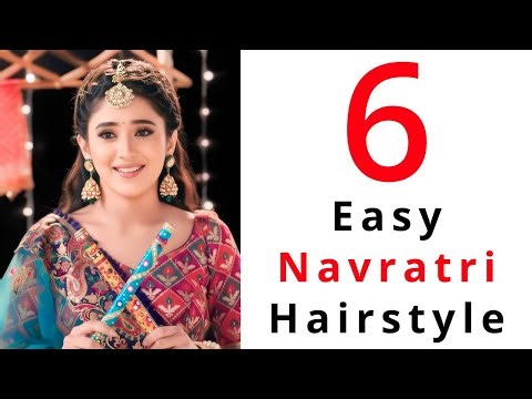6 Easy & Cute Hairstyle For Navratri | Garba Hairstyle | Simple Open Hairstyle