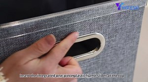 File Organizer Box with Lid - Hanging File Box with One-Piece Plastic Frame - Collapsible Decorative Document Storage Bins for Office Home (Dark Grey, 13.2x10.1x10.1in(4Pack))